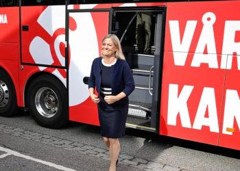 Swedish leader tackles crime, energy fears on the campaign trail