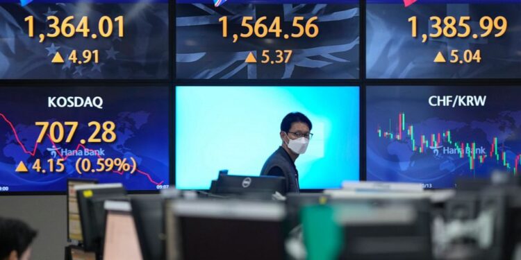 Asian shares mixed as recession worries temper Wall St gains