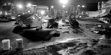 Driver in recalled Model S Tesla killed after ploughing into a firetruck
