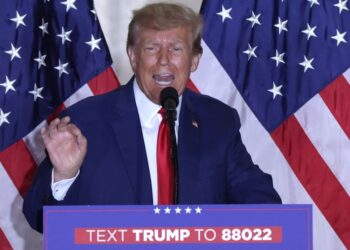 After returning to Florida, Donald Trump appeared before a few hundred supporters at Mar-A-Lago.