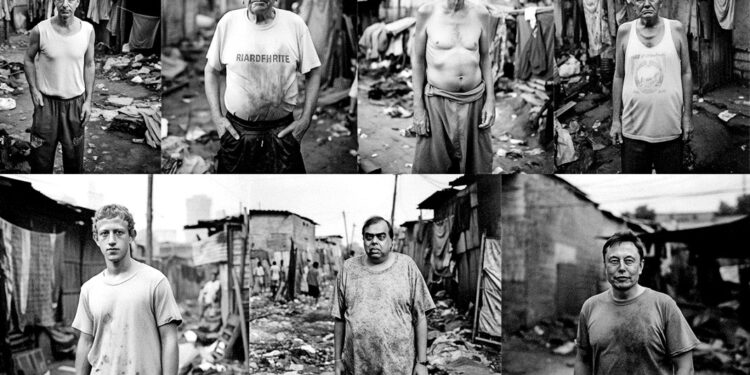 AI-generated portraits show how billionaires will look if they were poor