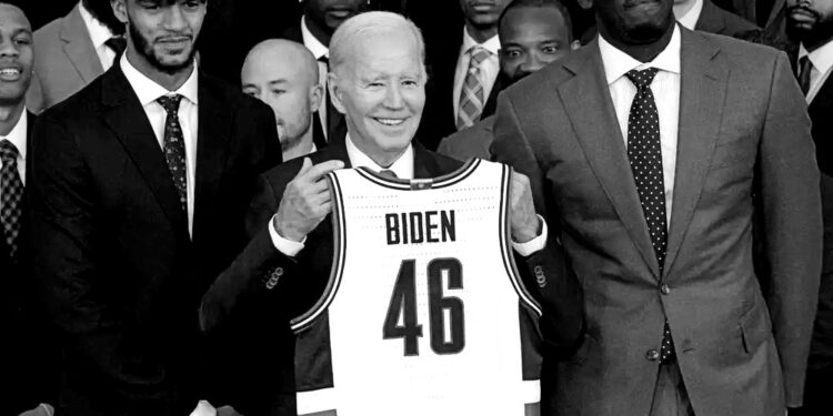 President Joe Biden tells baby ‘I’m bored with me, too’ as crying drowns his speech out