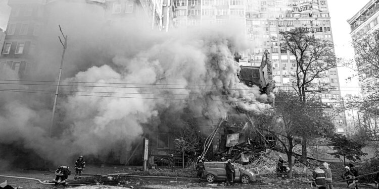 Russian air raid kills one in largest drone attack on capital yet 