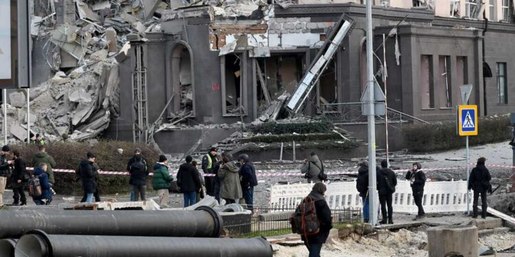 Russia launches an overnight air attack on Ukraine from east to west