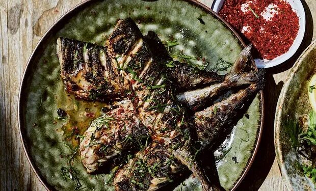 Mackerel over coals and seaside madeleines