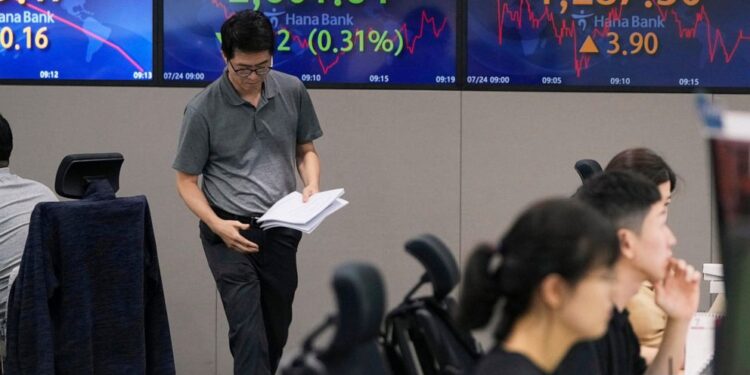 Asian shares mostly higher after winning week on Wall Street