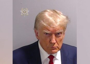 Trump mug shot released by Fulton County Sheriff’s Office, published by Trump on X