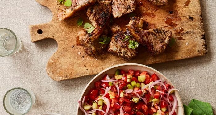 José Pizarro’s recipe for lemon and oregano lamb chops with pipirrana