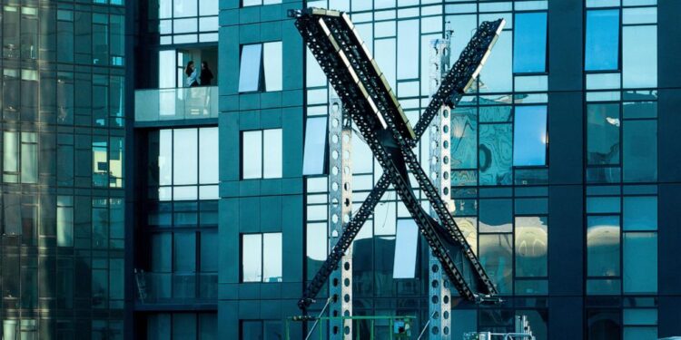 Brightly flashing ‘X’ sign removed from the San Francisco building that was Twitter’s headquarters