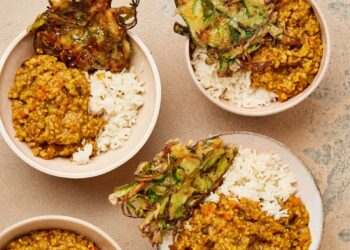 Meera Sodha’s vegan recipe for Japanese keema curry with courgette fritters