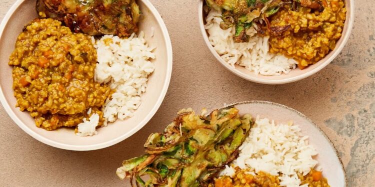 Meera Sodha’s vegan recipe for Japanese keema curry with courgette fritters