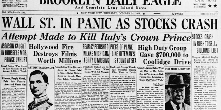 An diesem Tag im Jahr 1929: Einbruch der US-Börsenkurse