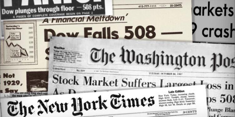 An diesem Tag im Jahr 1987: Der Dow Jones Industrial Average brach um fast 23 Prozent ein, der stärkste prozentuale Tagesrückgang in der Geschichte des Aktienmarktes.