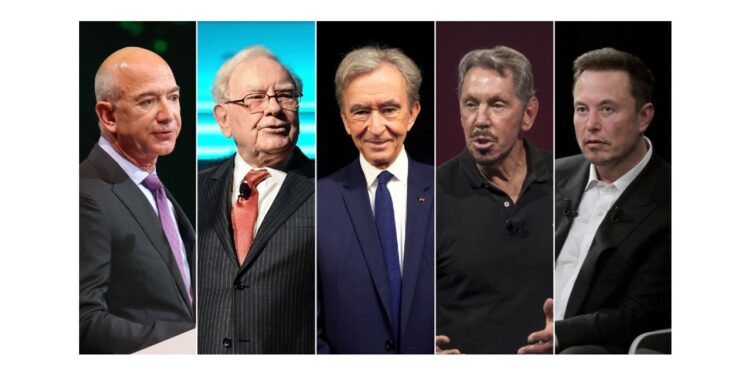 As the Davos crowd gathers, the combined fortunes of the world’s five richest men have more than doubled since 2020
