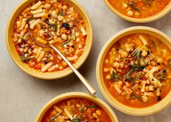 Meera Sodha’s vegan recipe for pasta with chickpeas, preserved lemon and chilli