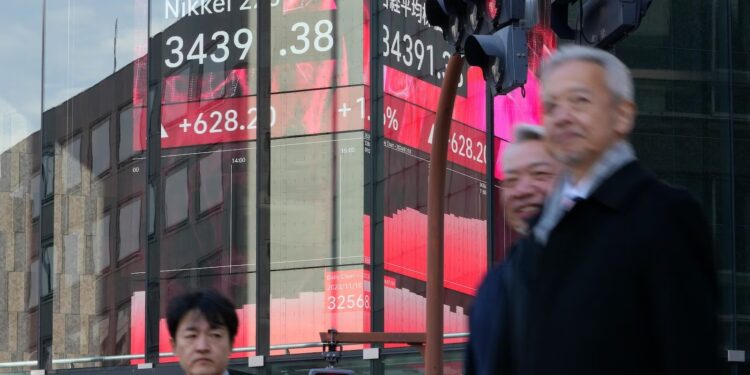 Stock market today: Asian shares retreat after a lackluster day on Wall St, but Tokyo jumps 2%