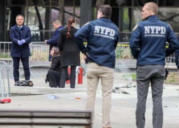 Man sets self on fire outside New York court where Trump trial underway
