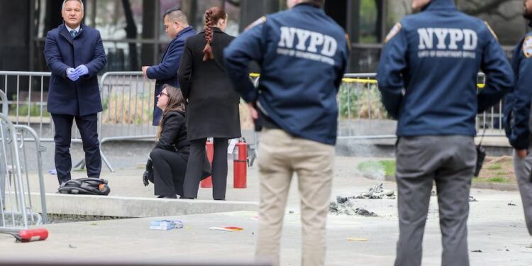 Man sets self on fire outside New York court where Trump trial underway