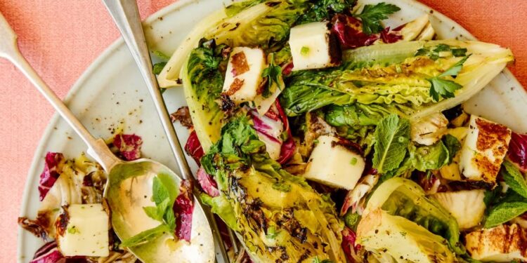 Gail Simmons’ recipes for grilled stone fruit and halloumi salads