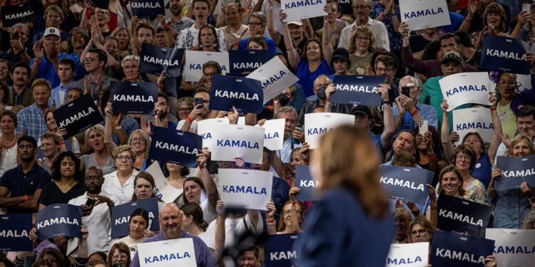 Trump mocks Kamala Harris’ name but her campaign is putting it front and center