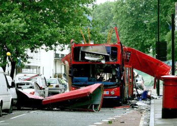 On this day in 2005: The London transit system was struck by coordinated suicide bomb attacks that killed 39 people and injured more than 700