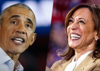 ‘Yes she can’: crowd chants as Barack Obama calls on Americans to elect Kamala Harris