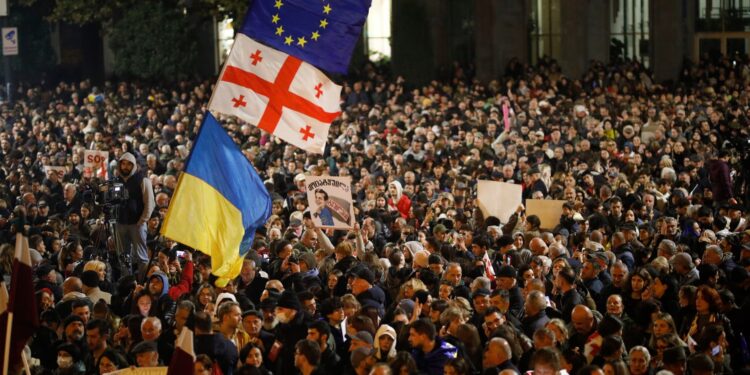 Thousands of Georgians demonstrate against contested election results