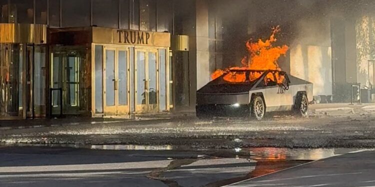 One dead after Tesla Cybertruck explodes outside Trump hotel in Las Vegas