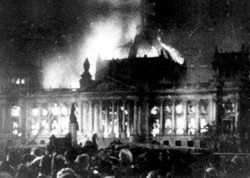 On this day in 1933: In Berlin the Reichstag building caught fire, a key event in the establishment of Nazi dictatorship