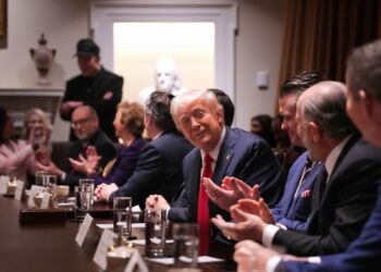 Trump administration briefing: president praises Doge’s efforts and threatens US media