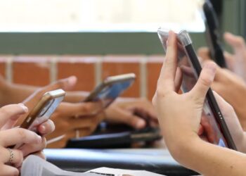 In Estonia, smartphones are seen as part of the country’s successful digital education policy. Photograph: Lbeddoe/Alamy