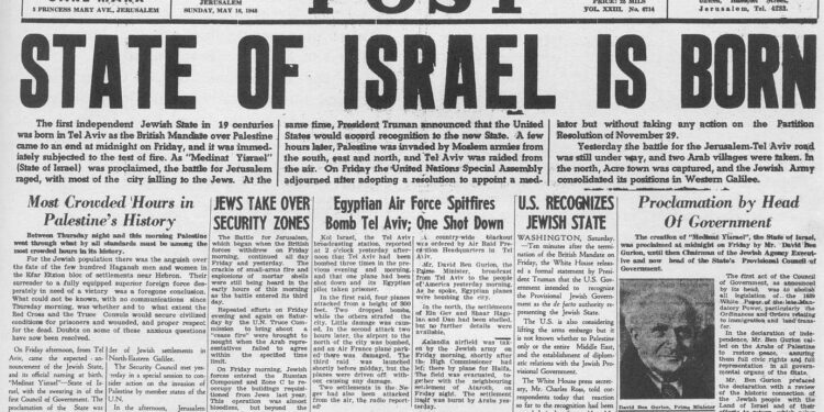 On this day in 1948: Declaration of Israel’s statehood