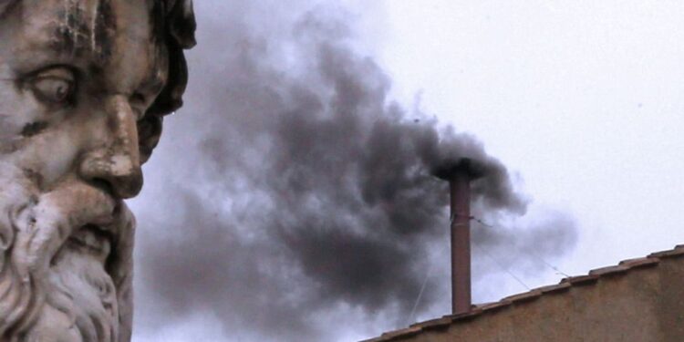 Black smoke signals no new pope on first day of conclave