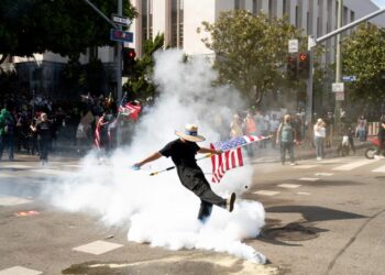 Protests erupt across US as Trump’s military parade concludes