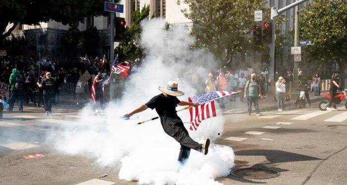 Protests erupt across US as Trump’s military parade concludes