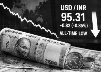 Indian rupee plunges to record low against U.S. dollar amid capital outflows
