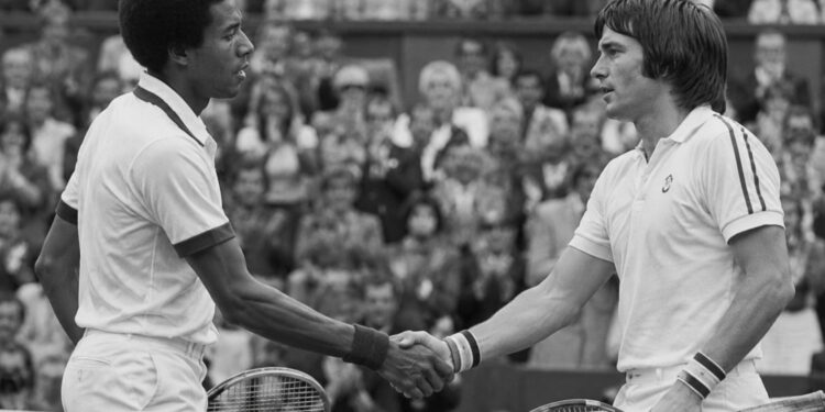 On this day in 1975: 1975 Arthur Ashe defeated Jimmy Connors in four sets of tennis at the 89th Wimbledon Championships.