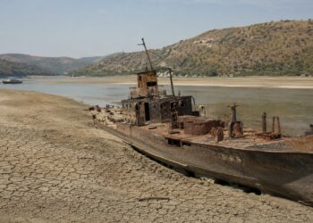 Nazi warship wrecks surface as drought drains the Danube