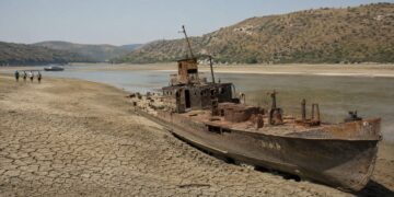 Nazi warship wrecks surface as drought drains the Danube