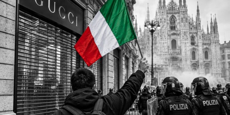 Milan’s luxury shops close as Italy prepares to deploy troops after violent protests