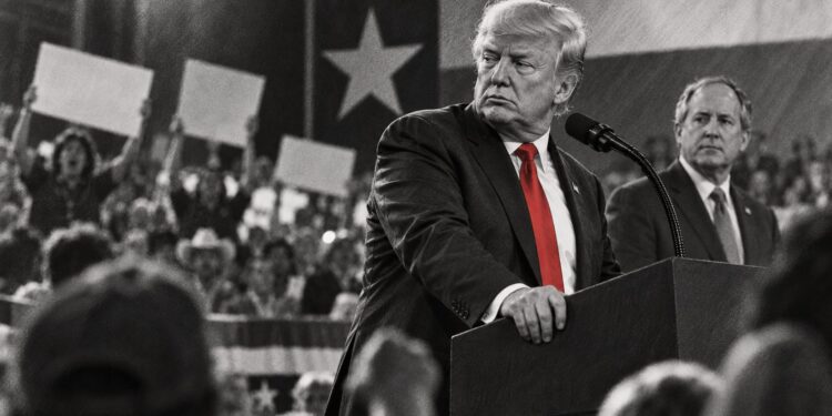 Protesters interrupt Trump as he campaigns for Paxton in Texas